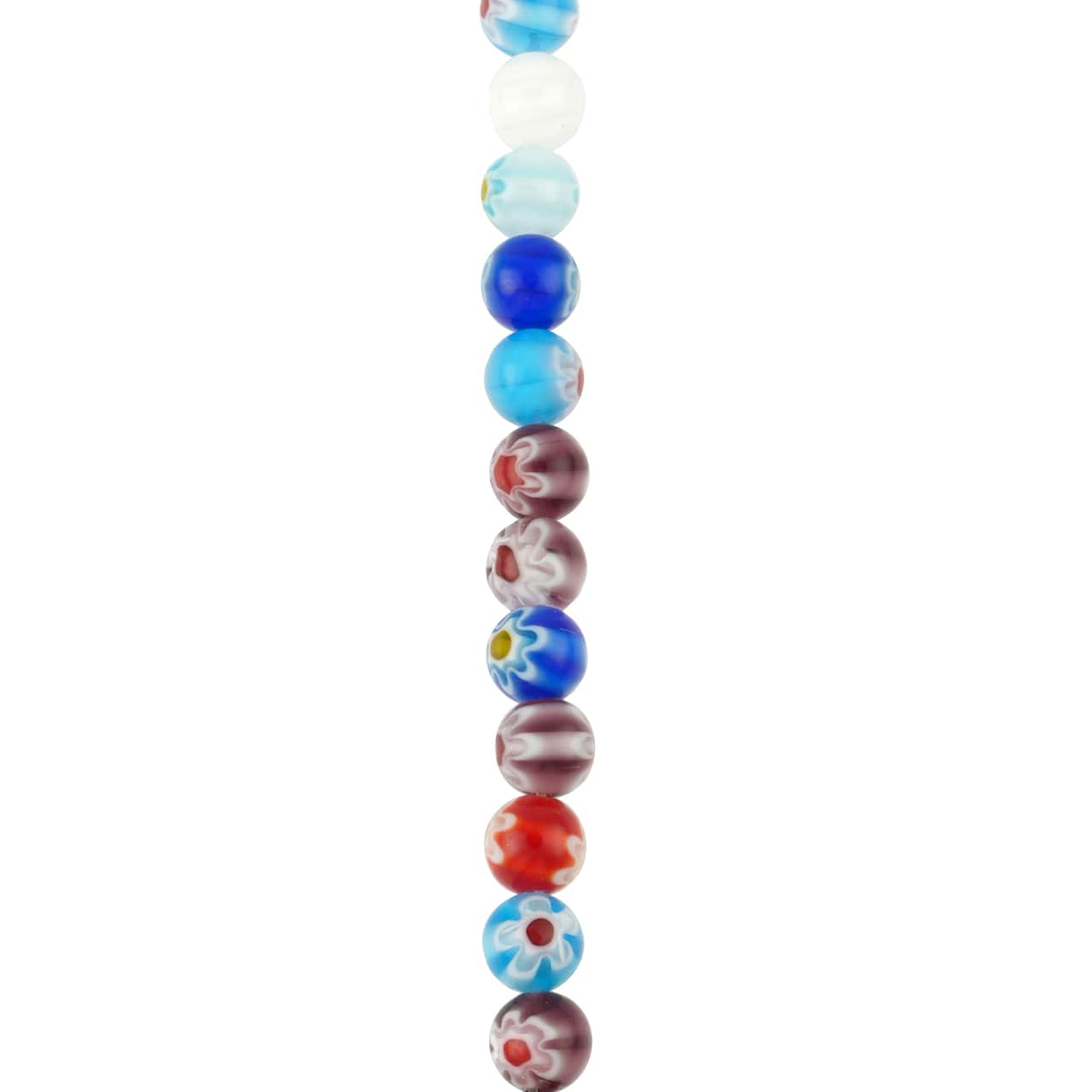 12 Packs: 25 ct. (300 total) Millefiori Flower Glass Round Beads by Bead Landing™